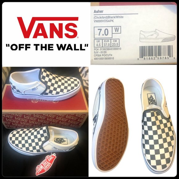 asher vans black size 7